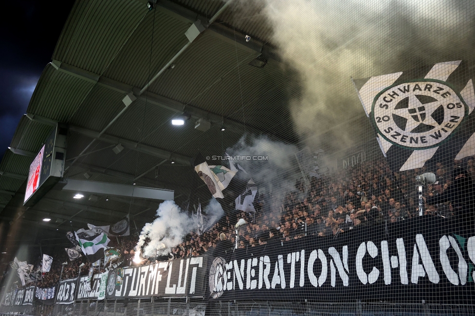 GAK - Sturm Graz
OEFB Cup, 3. Runde, Grazer AK - SK Sturm Graz, Stadion Liebenau Graz, 02.11.2023. 

Foto zeigt Fans von Sturm
Schlüsselwörter: sturmflut generationchaos pyrotechnik