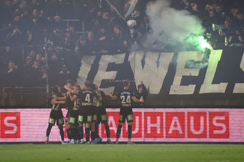 GAK - Sturm Graz
OEFB Cup, 3. Runde, Grazer AK - SK Sturm Graz, Stadion Liebenau Graz, 02.11.2023. 

Foto zeigt die Mannschaft von Sturm
Schlüsselwörter: torjubel