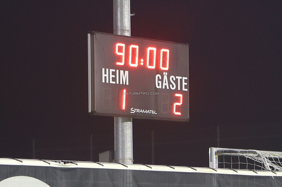 Sturm Damen - Vienna
OEFB Frauen Bundesliga, 8. Runde, SK Sturm Graz Damen - First Vienna FC 1894, Trainingszentrum Messendorf, 04.11.2023. 

Foto zeigt den Endstand
