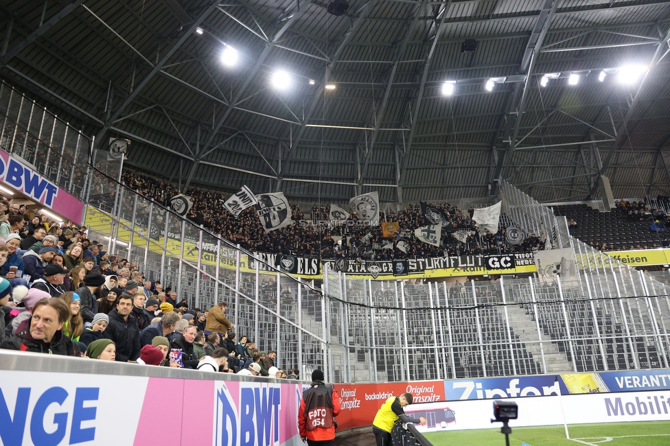 LASK - Sturm Graz
Oesterreichische Fussball Bundesliga, 13. Runde, LASK - SK Sturm Graz, Linzer Stadion  05.11.2023. 

Foto zeigt Fans von Sturm
