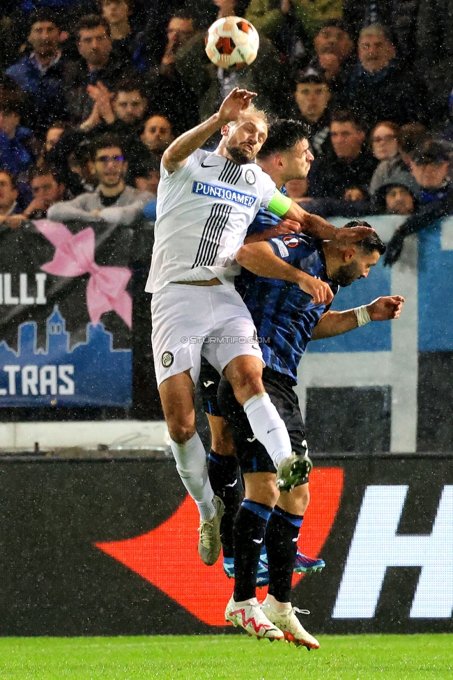 Atalanta - Sturm Graz
UEFA Europa League Gruppenphase 4. Spieltag, Atalanta Bergamo Calcio - SK Sturm Graz, Stadio di Bergamo, 09.11.2023. 

Foto zeigt Jon Gorenc-Stankovic (Sturm)
