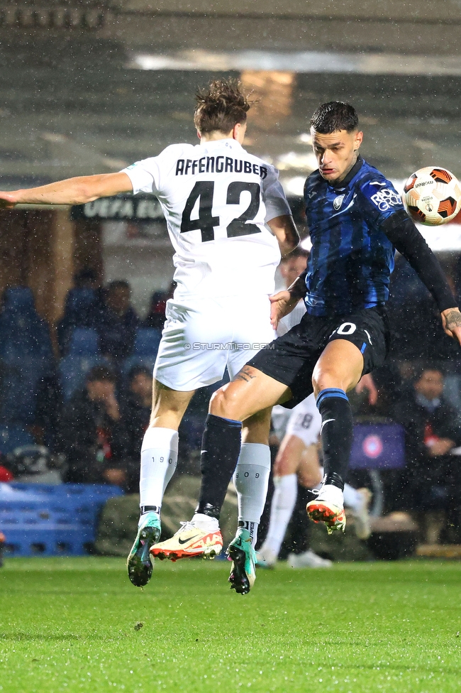 Atalanta - Sturm Graz
UEFA Europa League Gruppenphase 4. Spieltag, Atalanta Bergamo Calcio - SK Sturm Graz, Stadio di Bergamo, 09.11.2023. 

Foto zeigt David Affengruber (Sturm)
