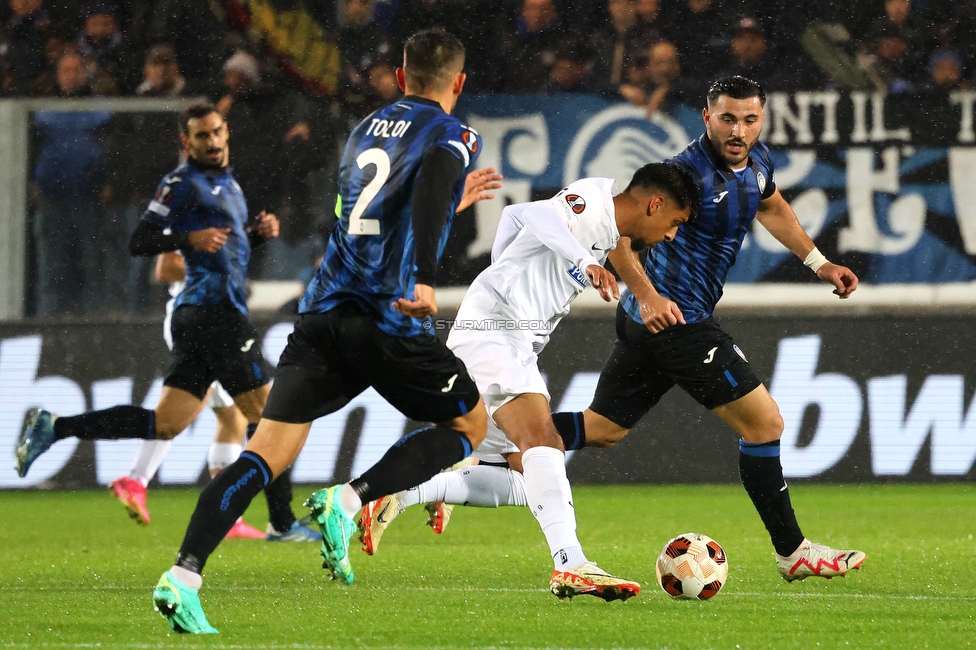 Atalanta - Sturm Graz
UEFA Europa League Gruppenphase 4. Spieltag, Atalanta Bergamo Calcio - SK Sturm Graz, Stadio di Bergamo, 09.11.2023. 

Foto zeigt Manprit Sarkaria (Sturm)
