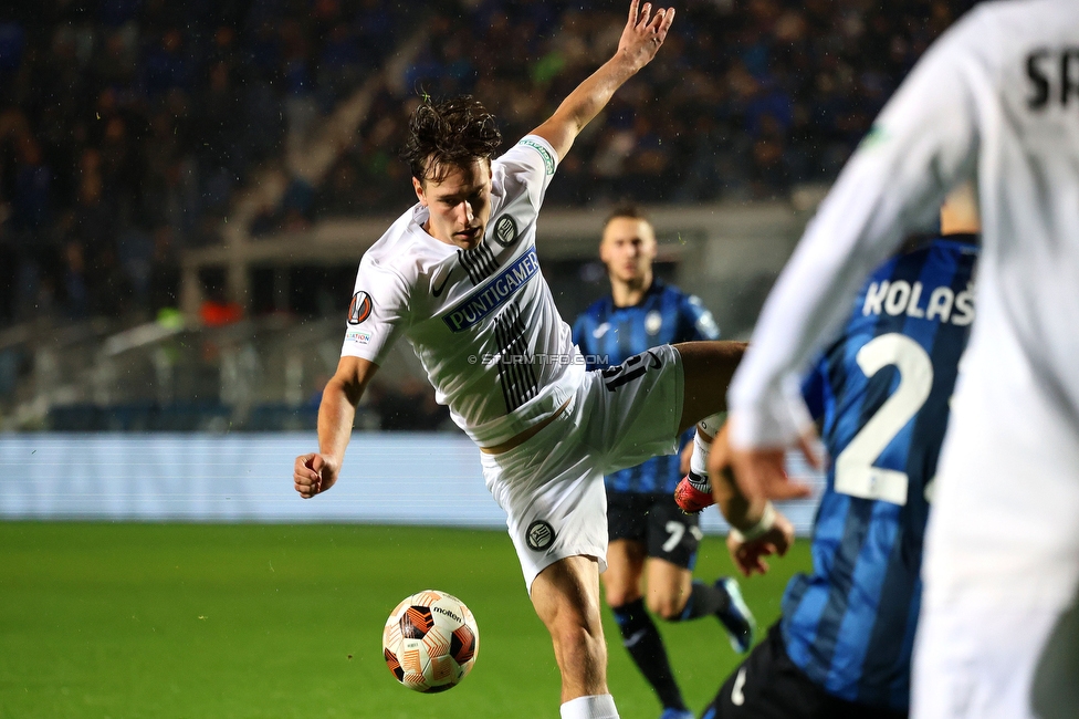 Atalanta - Sturm Graz
UEFA Europa League Gruppenphase 4. Spieltag, Atalanta Bergamo Calcio - SK Sturm Graz, Stadio di Bergamo, 09.11.2023. 

Foto zeigt William Boeving (Sturm)
