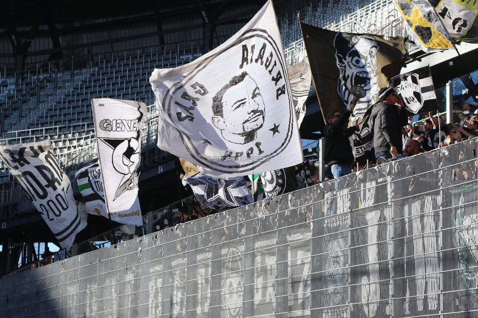 Austria Klagenfurt - Sturm Graz
Oesterreichische Fussball Bundesliga, 14. Runde, SK Austria Klagenfurt - SK Sturm Graz, Woerthersee Stadion, 12.11.2023. 

Foto zeigt Fans von Sturm
Schlüsselwörter: brigata