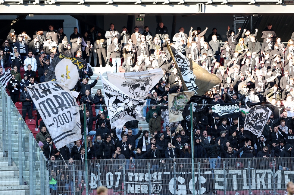 Austria Klagenfurt - Sturm Graz
Oesterreichische Fussball Bundesliga, 14. Runde, SK Austria Klagenfurt - SK Sturm Graz, Woerthersee Stadion, 12.11.2023. 

Foto zeigt Fans von Sturm
Schlüsselwörter: blackstorm generationchaos sturmflut tifosi