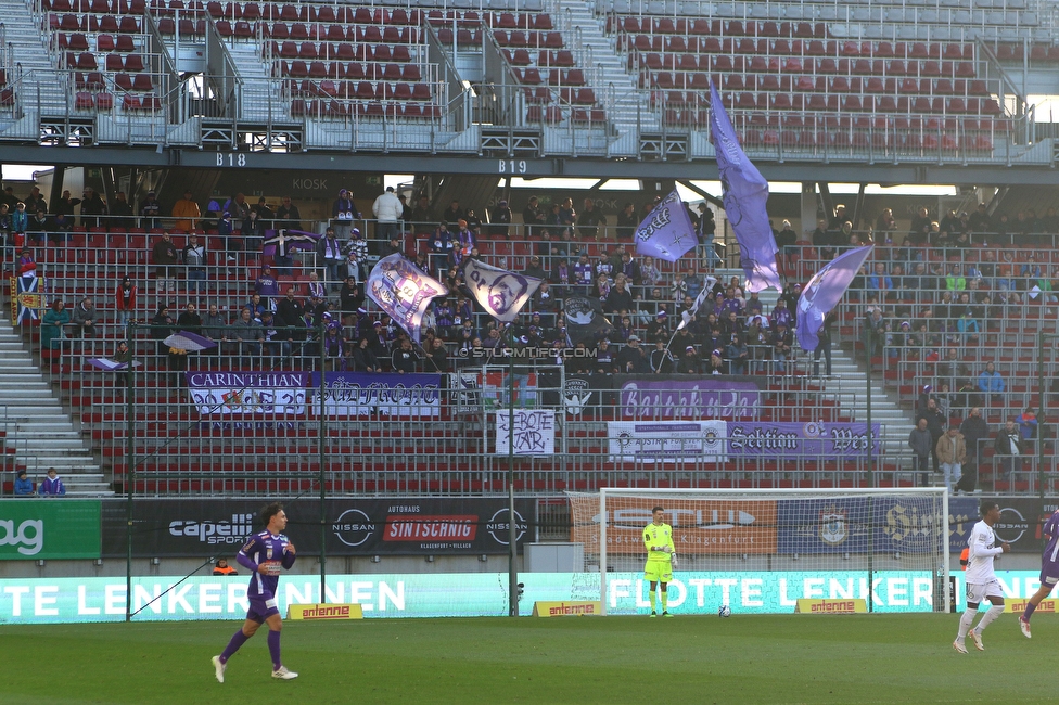 Austria Klagenfurt - Sturm Graz
Oesterreichische Fussball Bundesliga, 14. Runde, SK Austria Klagenfurt - SK Sturm Graz, Woerthersee Stadion, 12.11.2023. 

Foto zeigt Fans von Klagenfurt
