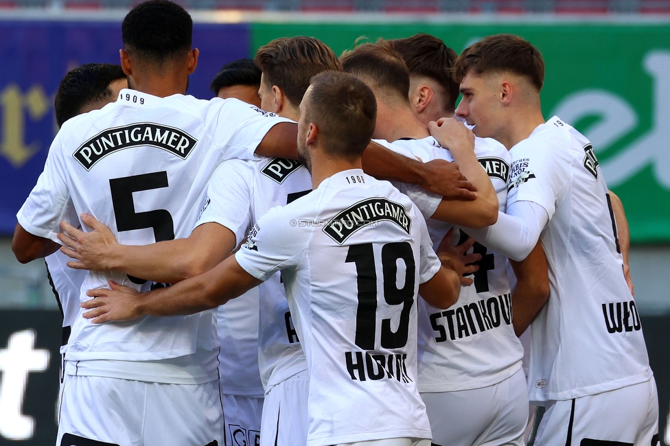 Austria Klagenfurt - Sturm Graz
Oesterreichische Fussball Bundesliga, 14. Runde, SK Austria Klagenfurt - SK Sturm Graz, Woerthersee Stadion, 12.11.2023. 

Foto zeigt Gregory Wuethrich (Sturm), Tomi Horvat (Sturm), Jon Gorenc-Stankovic (Sturm) und Szymon Wloddarczyk (Sturm)
Schlüsselwörter: torjubel