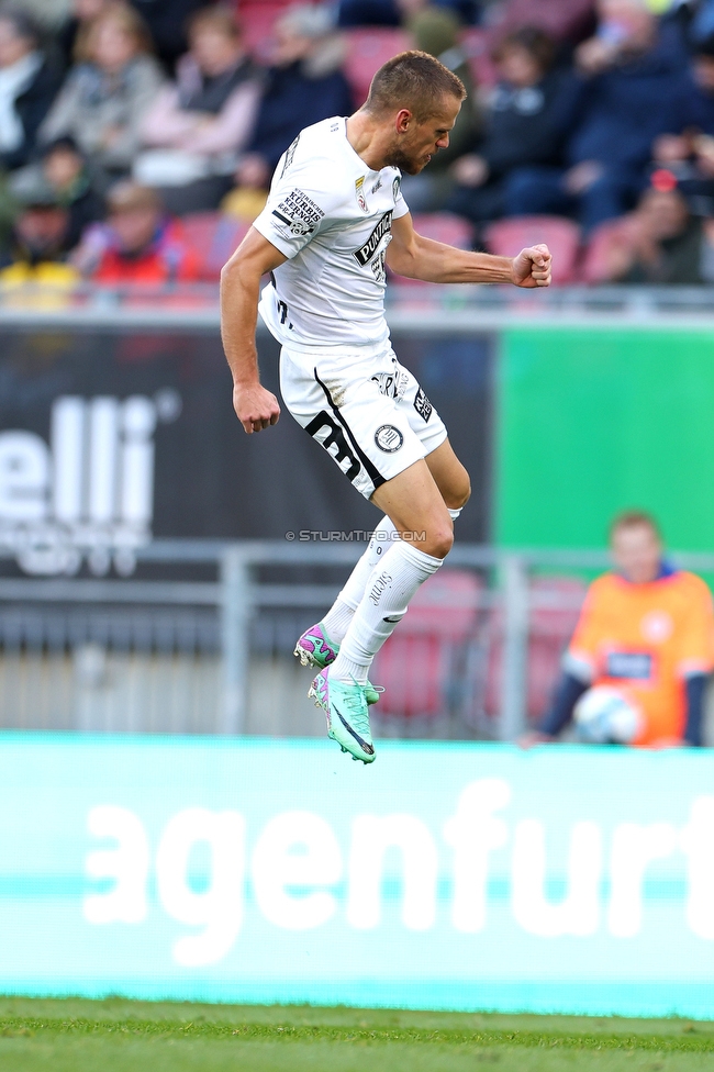 Austria Klagenfurt - Sturm Graz
Oesterreichische Fussball Bundesliga, 14. Runde, SK Austria Klagenfurt - SK Sturm Graz, Woerthersee Stadion, 12.11.2023. 

Foto zeigt Tomi Horvat (Sturm)
Schlüsselwörter: torjubel