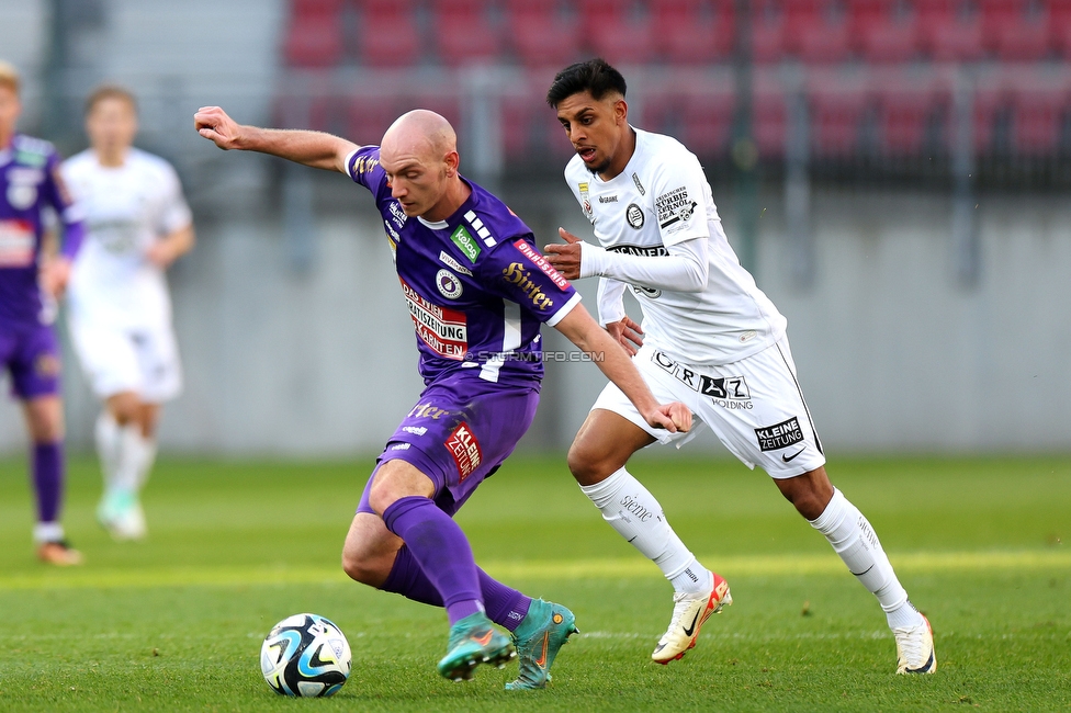 Austria Klagenfurt - Sturm Graz
Oesterreichische Fussball Bundesliga, 14. Runde, SK Austria Klagenfurt - SK Sturm Graz, Woerthersee Stadion, 12.11.2023. 

Foto zeigt Manprit Sarkaria (Sturm)
