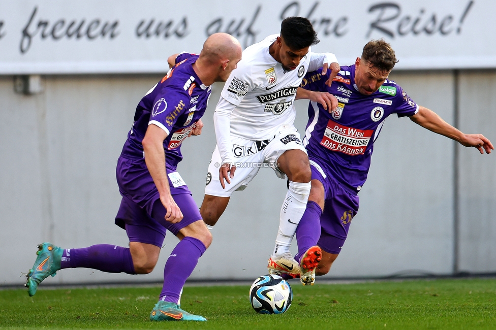 Austria Klagenfurt - Sturm Graz
Oesterreichische Fussball Bundesliga, 14. Runde, SK Austria Klagenfurt - SK Sturm Graz, Woerthersee Stadion, 12.11.2023. 

Foto zeigt Manprit Sarkaria (Sturm)
