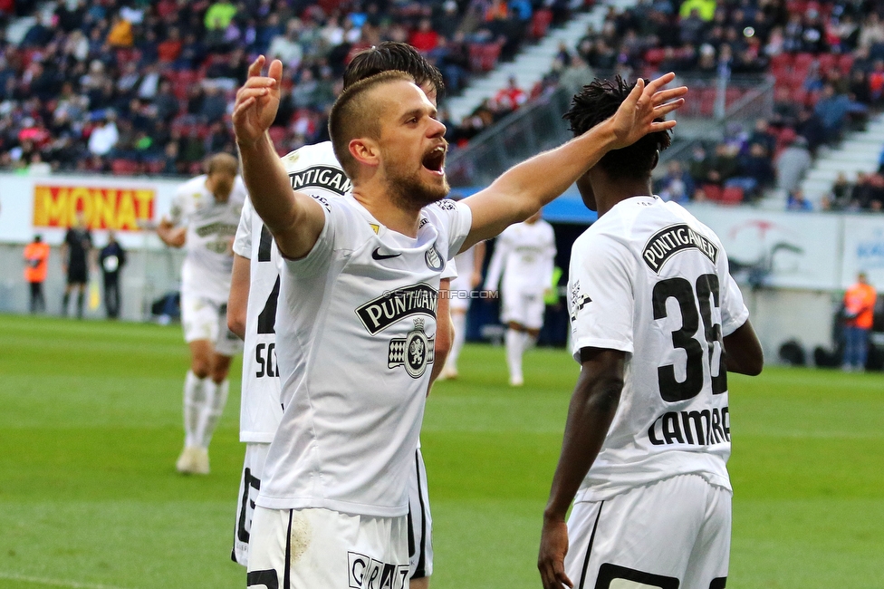 Austria Klagenfurt - Sturm Graz
Oesterreichische Fussball Bundesliga, 14. Runde, SK Austria Klagenfurt - SK Sturm Graz, Woerthersee Stadion, 12.11.2023. 

Foto zeigt Tomi Horvat (Sturm)
Schlüsselwörter: torjubel