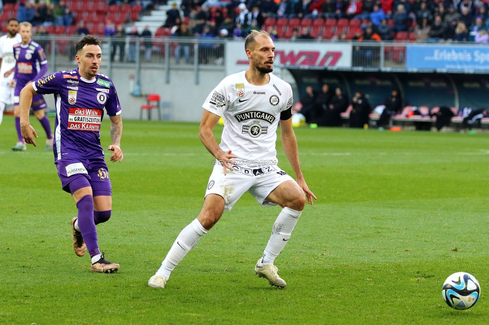 Austria Klagenfurt - Sturm Graz
Oesterreichische Fussball Bundesliga, 14. Runde, SK Austria Klagenfurt - SK Sturm Graz, Woerthersee Stadion, 12.11.2023. 

Foto zeigt Jon Gorenc-Stankovic (Sturm)
