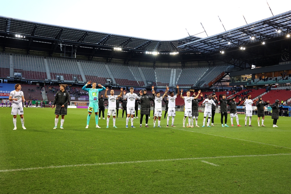 Austria Klagenfurt - Sturm Graz
Oesterreichische Fussball Bundesliga, 14. Runde, SK Austria Klagenfurt - SK Sturm Graz, Woerthersee Stadion, 12.11.2023. 

Foto zeigt die Mannschaft von Sturm
