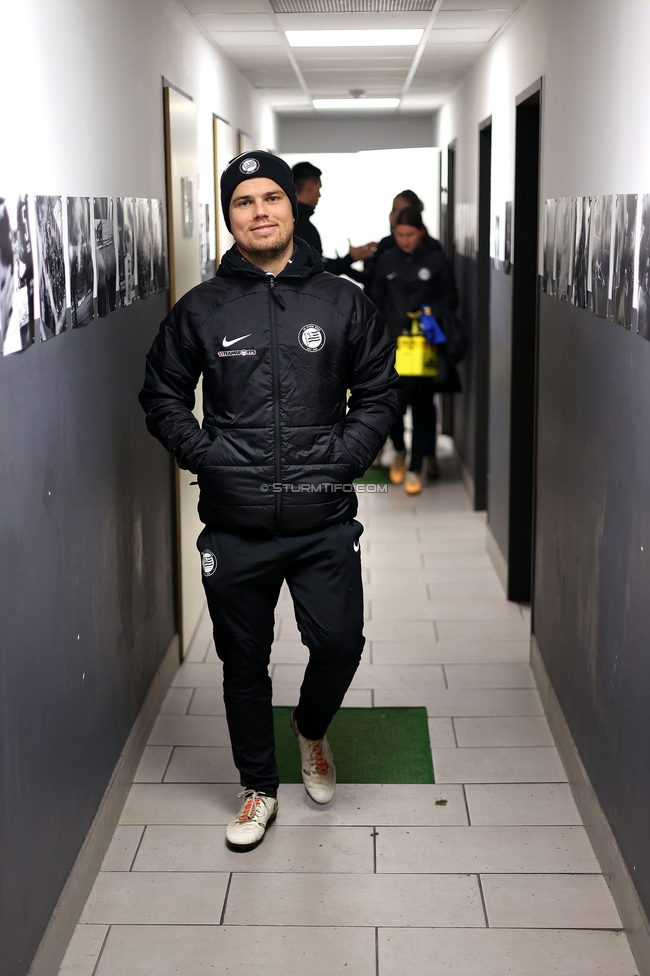 Wiener Sportklub - Sturm Graz Damen
SPORTLAND Niederoesterreich Frauen Cup, Wiener Sportklub - SK Sturm Graz, WSC Trainingszentrum Kunstrasen Wien, 18.11.2023. 

Foto zeigt David Url (Athletiktrainer Sturm Damen)
