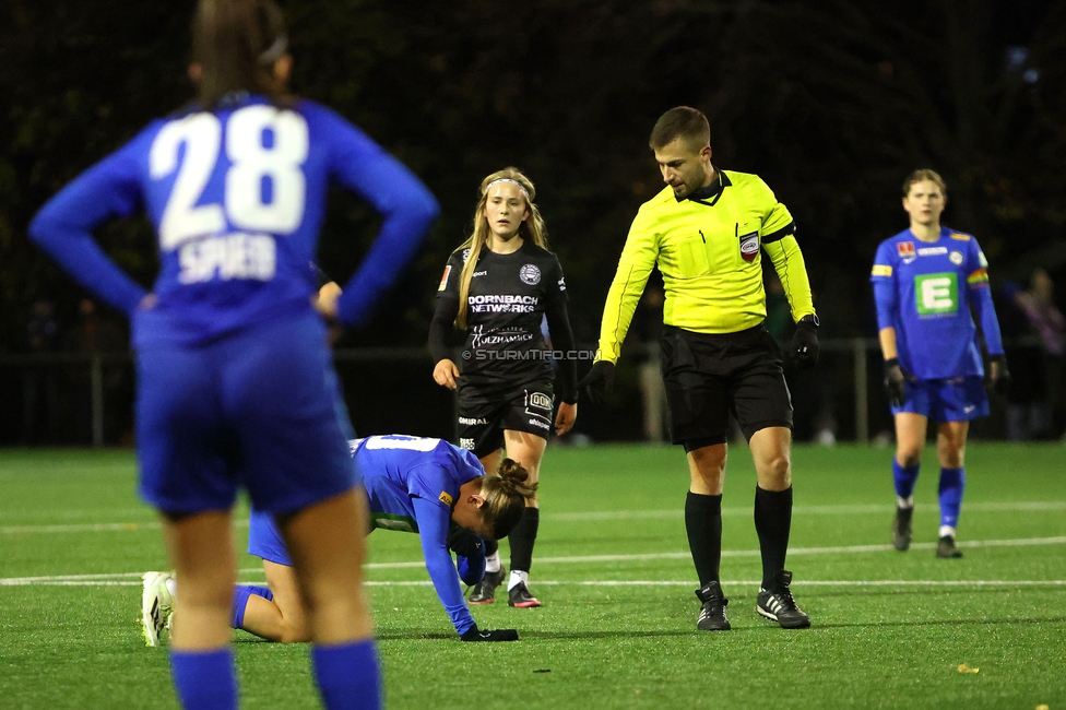 Wiener Sportklub - Sturm Graz Damen
SPORTLAND Niederoesterreich Frauen Cup, Wiener Sportklub - SK Sturm Graz, WSC Trainingszentrum Kunstrasen Wien, 18.11.2023. 

Foto zeigt Modesta Uka (Sturm Damen)
