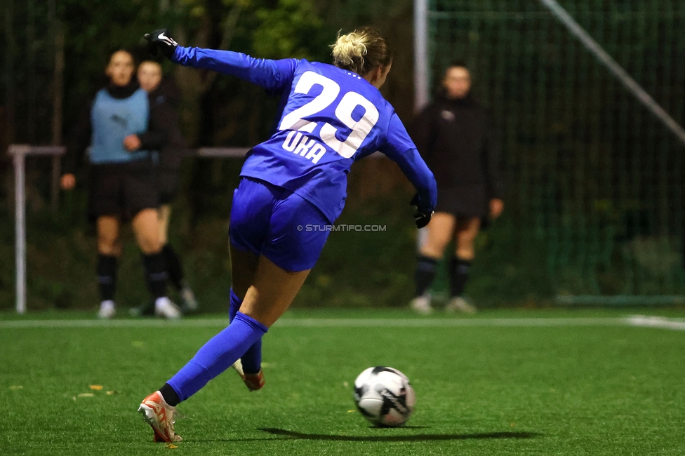 Wiener Sportklub - Sturm Graz Damen
SPORTLAND Niederoesterreich Frauen Cup, Wiener Sportklub - SK Sturm Graz, WSC Trainingszentrum Kunstrasen Wien, 18.11.2023. 

Foto zeigt Modesta Uka (Sturm Damen)
