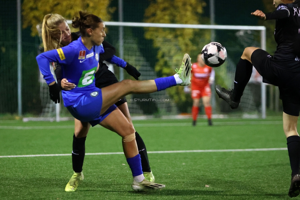 Wiener Sportklub - Sturm Graz Damen
SPORTLAND Niederoesterreich Frauen Cup, Wiener Sportklub - SK Sturm Graz, WSC Trainingszentrum Kunstrasen Wien, 18.11.2023. 

Foto zeigt Laura Krumboeck (Sturm Damen)
