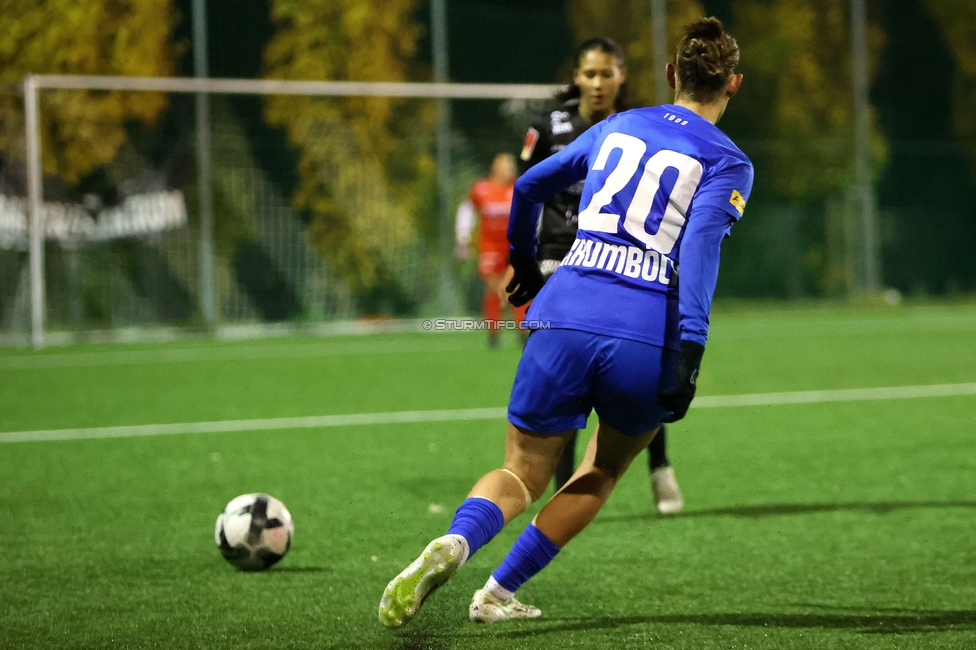 Wiener Sportklub - Sturm Graz Damen
SPORTLAND Niederoesterreich Frauen Cup, Wiener Sportklub - SK Sturm Graz, WSC Trainingszentrum Kunstrasen Wien, 18.11.2023. 

Foto zeigt Laura Krumboeck (Sturm Damen)
