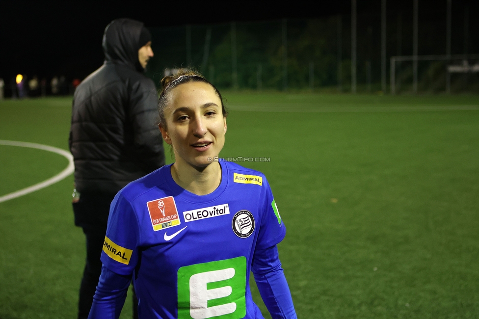 Wiener Sportklub - Sturm Graz Damen
SPORTLAND Niederoesterreich Frauen Cup, Wiener Sportklub - SK Sturm Graz, WSC Trainingszentrum Kunstrasen Wien, 18.11.2023. 

Foto zeigt Andrea Glibo (Sturm Damen)
