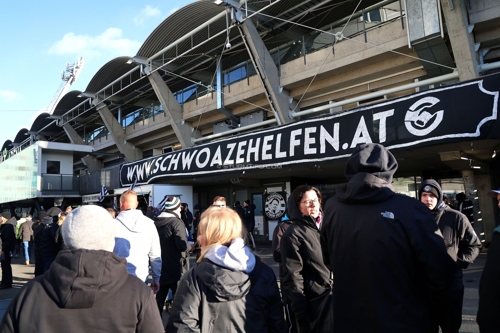 Sturm Graz - Austria Lustenau
Oesterreichische Fussball Bundesliga, 15. Runde, SK Sturm Graz - SC Austria Lustenau,  Stadion Liebenau Graz, 25.112023. 

Foto zeigt das Vereinfsfest von Schwoaze Helfen
Schlüsselwörter: schwoazehelfen