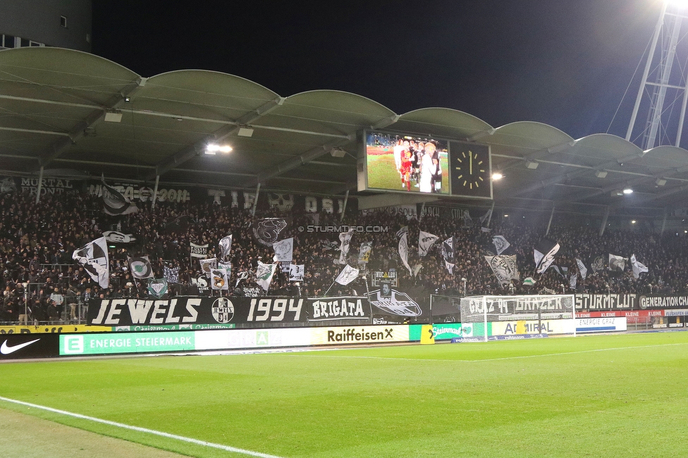 Sturm Graz - Austria Lustenau
Oesterreichische Fussball Bundesliga, 15. Runde, SK Sturm Graz - SC Austria Lustenau,  Stadion Liebenau Graz, 25.112023. 

Foto zeigt Fans von Sturm
