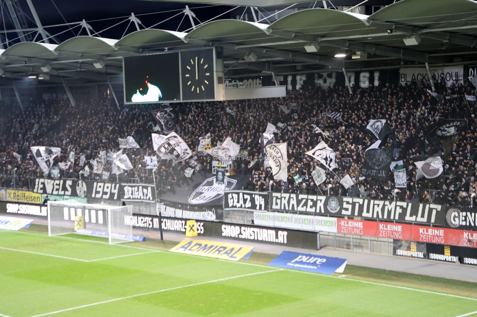 Sturm Graz - Austria Lustenau
Oesterreichische Fussball Bundesliga, 15. Runde, SK Sturm Graz - SC Austria Lustenau,  Stadion Liebenau Graz, 25.112023. 

Foto zeigt Fans von Sturm
