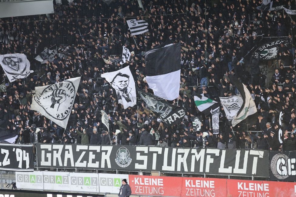 Sturm Graz - Austria Lustenau
Oesterreichische Fussball Bundesliga, 15. Runde, SK Sturm Graz - SC Austria Lustenau,  Stadion Liebenau Graz, 25.112023. 

Foto zeigt Fans von Sturm
Schlüsselwörter: sturmflut