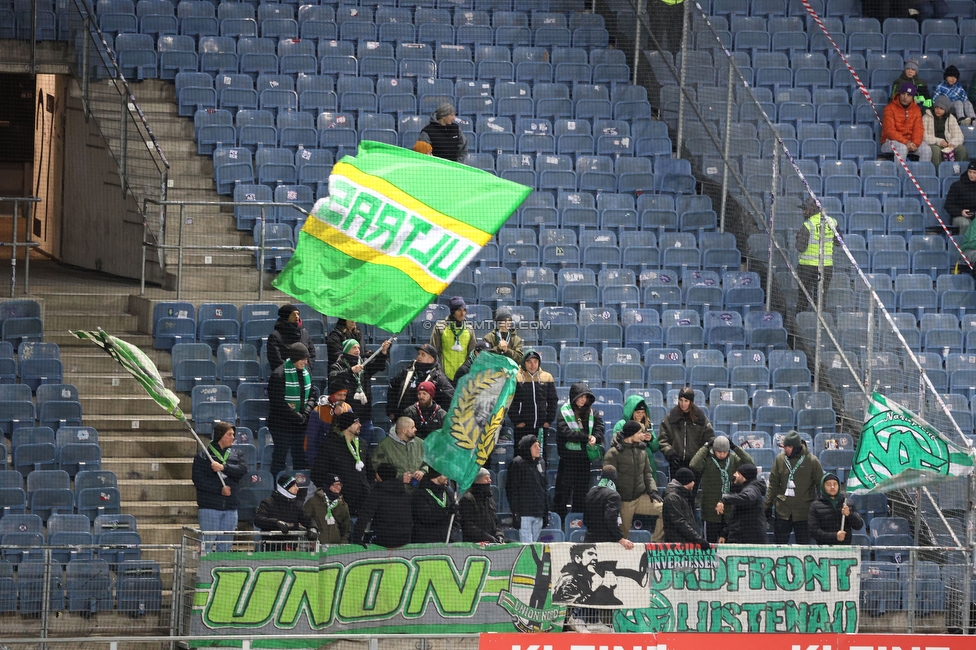 Sturm Graz - Austria Lustenau
Oesterreichische Fussball Bundesliga, 15. Runde, SK Sturm Graz - SC Austria Lustenau,  Stadion Liebenau Graz, 25.112023. 

Foto zeigt Fans von Lustenau
