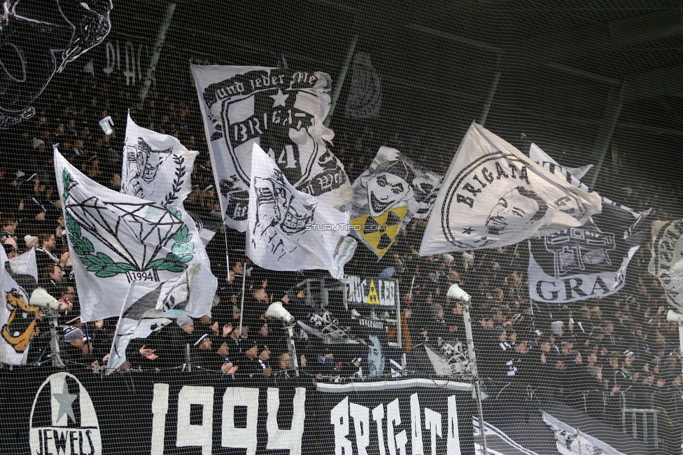 Sturm Graz - Austria Lustenau
Oesterreichische Fussball Bundesliga, 15. Runde, SK Sturm Graz - SC Austria Lustenau,  Stadion Liebenau Graz, 25.112023. 

Foto zeigt Fans von Sturm
