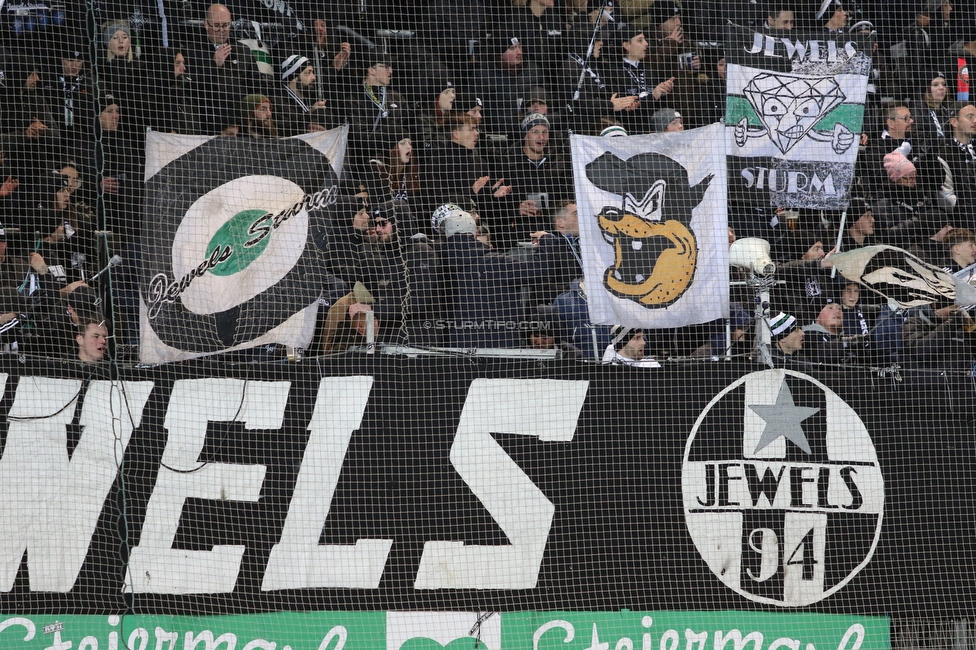 Sturm Graz - Austria Lustenau
Oesterreichische Fussball Bundesliga, 15. Runde, SK Sturm Graz - SC Austria Lustenau,  Stadion Liebenau Graz, 25.112023. 

Foto zeigt Fans von Sturm
Schlüsselwörter: jewels