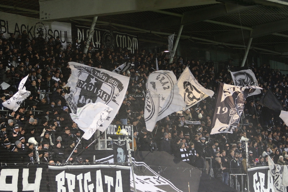 Sturm Graz - Austria Lustenau
Oesterreichische Fussball Bundesliga, 15. Runde, SK Sturm Graz - SC Austria Lustenau,  Stadion Liebenau Graz, 25.112023. 

Foto zeigt Fans von Sturm
