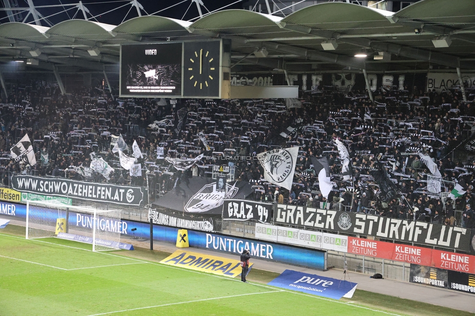 Sturm Graz - Austria Lustenau
Oesterreichische Fussball Bundesliga, 15. Runde, SK Sturm Graz - SC Austria Lustenau,  Stadion Liebenau Graz, 25.112023. 

Foto zeigt Fans von Sturm
Schlüsselwörter: schals