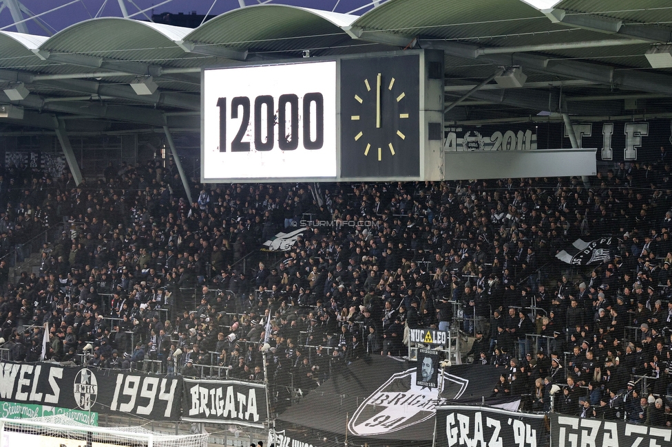 Sturm Graz - Austria Lustenau
Oesterreichische Fussball Bundesliga, 15. Runde, SK Sturm Graz - SC Austria Lustenau,  Stadion Liebenau Graz, 25.112023. 

Foto zeigt die Anzeigetafel mit der Mitgliederzahl
