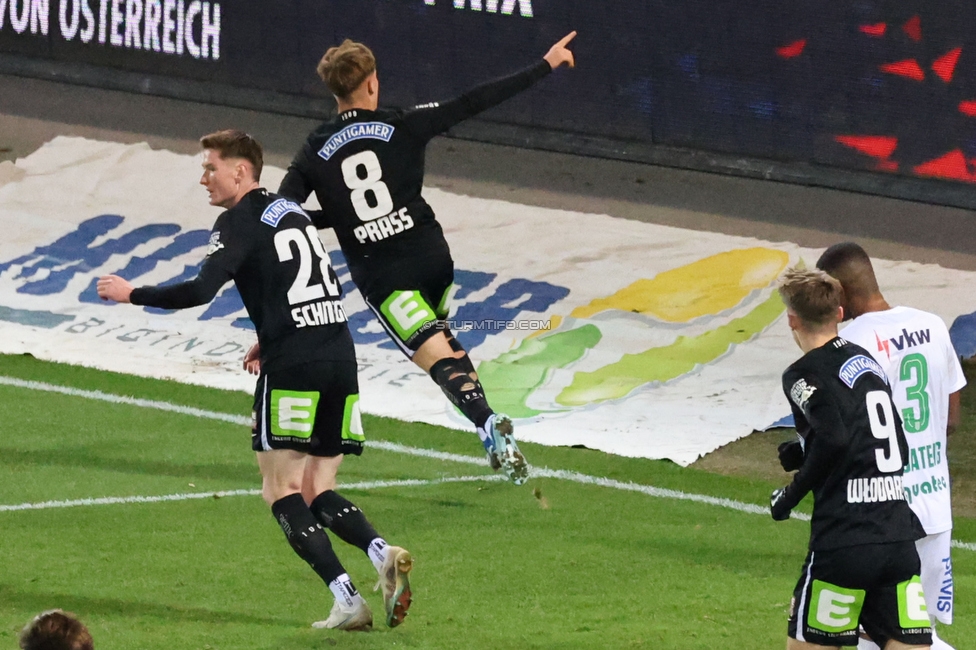 Sturm Graz - Austria Lustenau
Oesterreichische Fussball Bundesliga, 15. Runde, SK Sturm Graz - SC Austria Lustenau,  Stadion Liebenau Graz, 25.112023. 

Foto zeigt Alexander Prass (Sturm)
Schlüsselwörter: torjubel