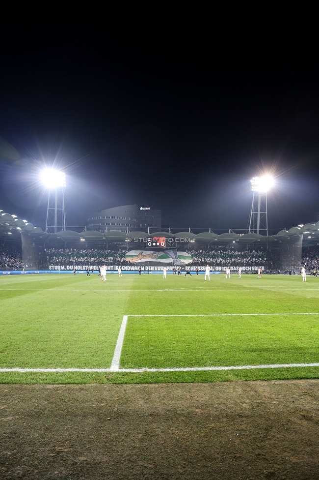 Sturm Graz - Rakow Czestochowa
UEFA Europa League Gruppenphase 5. Spieltag, SK Sturm Graz - Rakow Czestochowa, Stadion Liebenau Graz, 30.11.2023. 

Foto zeigt Fans von Sturm mit einer Choreografie
