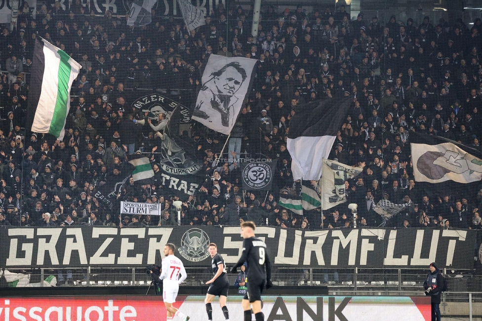 Sturm Graz - Rakow Czestochowa
UEFA Europa League Gruppenphase 5. Spieltag, SK Sturm Graz - Rakow Czestochowa, Stadion Liebenau Graz, 30.11.2023. 

Foto zeigt Fans von Sturm
Schlüsselwörter: sturmflut