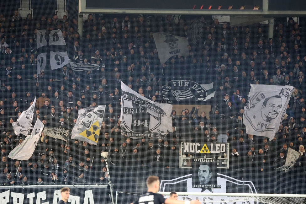 Sturm Graz - Rakow Czestochowa
aUEFA Europa League Gruppenphase 5. Spieltag, SK Sturm Graz - Rakow Czestochowa, Stadion Liebenau Graz, 30.11.2023. 

Foto zeigt Fans von Sturm
Schlüsselwörter: brigata