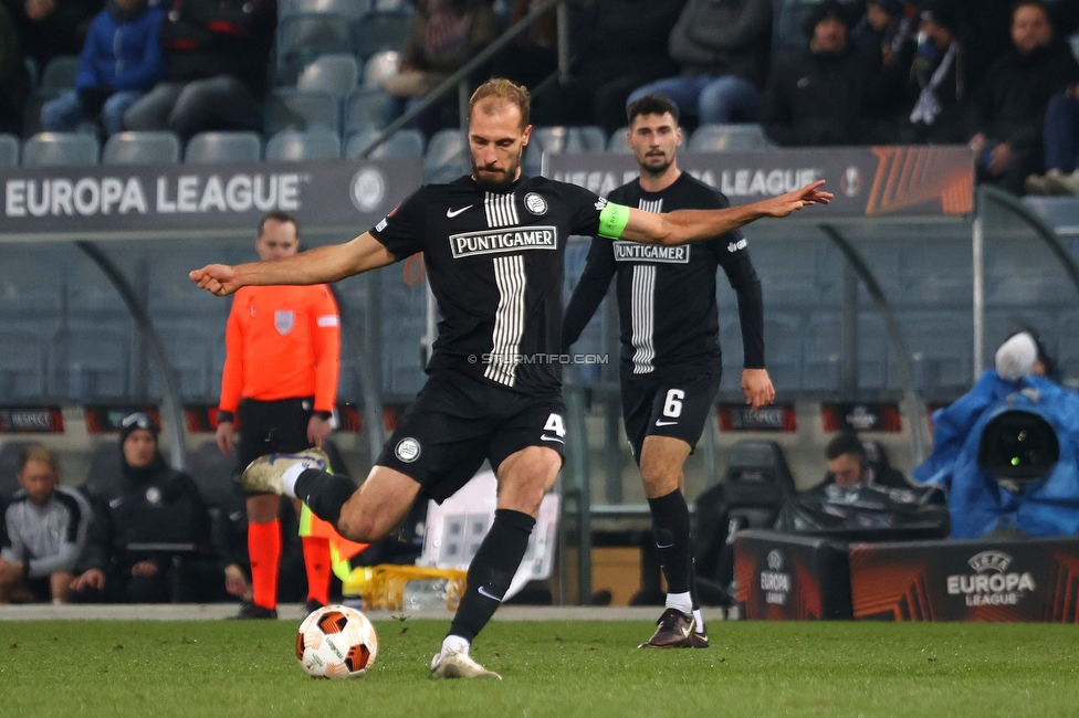 Sturm Graz - Rakow
UEFA Europa League Gruppenphase 5. Spieltag, SK Sturm Graz - Rakow Czestochowa, Stadion Liebenau Graz, 30.11.2023. 

Foto zeigt Jon Gorenc-Stankovic (Sturm)
