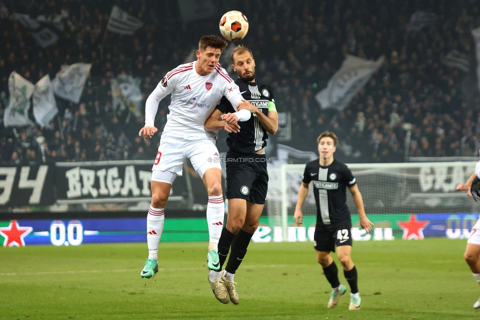 Sturm Graz - Rakow
UEFA Europa League Gruppenphase 5. Spieltag, SK Sturm Graz - Rakow Czestochowa, Stadion Liebenau Graz, 30.11.2023. 

Foto zeigt Jon Gorenc-Stankovic (Sturm)
