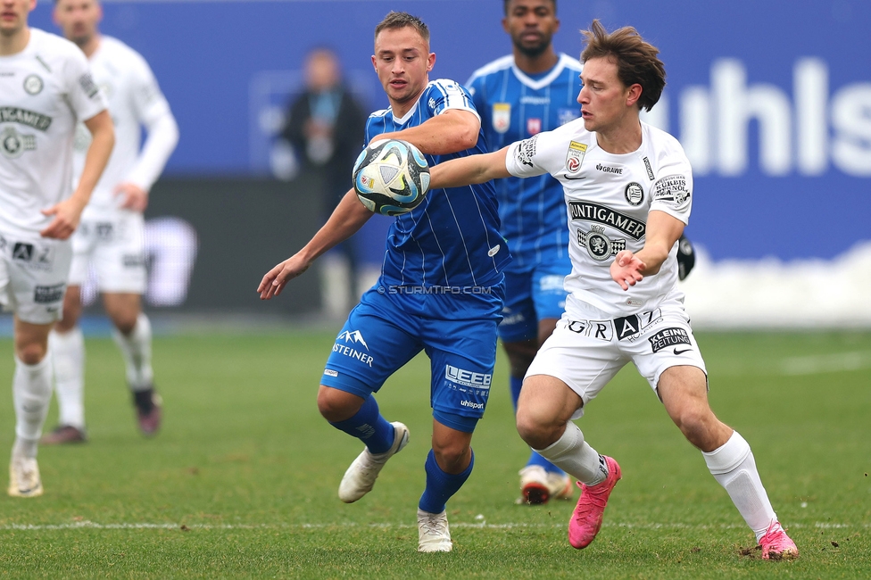 Blau-Weiss Linz - Sturm Graz
Oesterreichische Fussball Bundesliga, 16. Runde, Blau-Weiss Linz - SK Sturm Graz, Hofmann Personal Stadion Linz, 03.12.2023. 

Foto zeigt William Boeving (Sturm)
