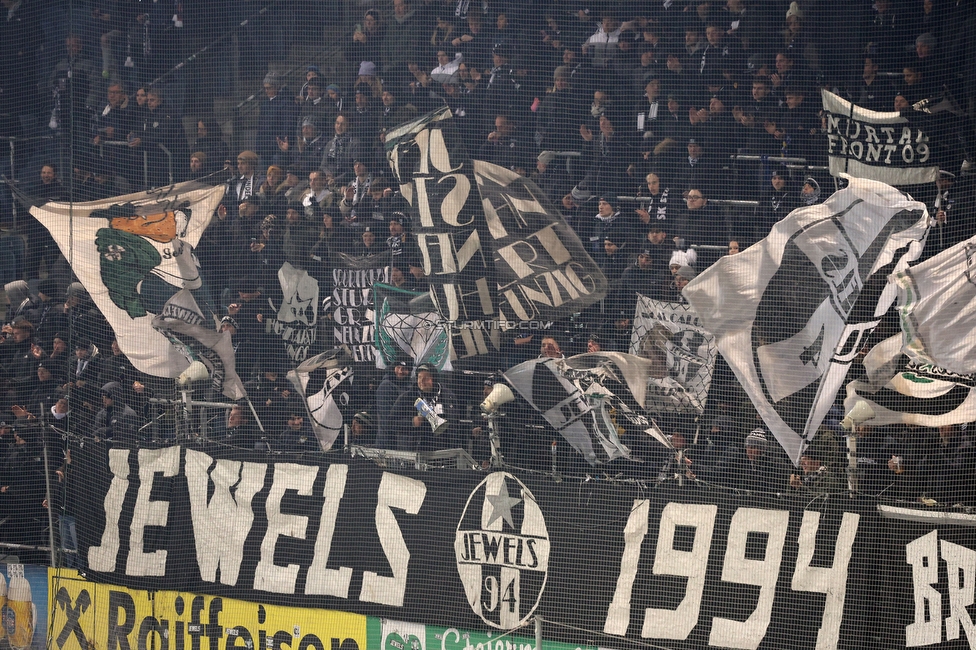 Sturm Graz - Altach
Oesterreichische Fussball Bundesliga, 17. Runde, SK Sturm Graz - SC Rheindorf Altach,  Stadion Liebenau Graz, 10.12.2023. 

Foto zeigt Fans von Sturm
Schlüsselwörter: jewels