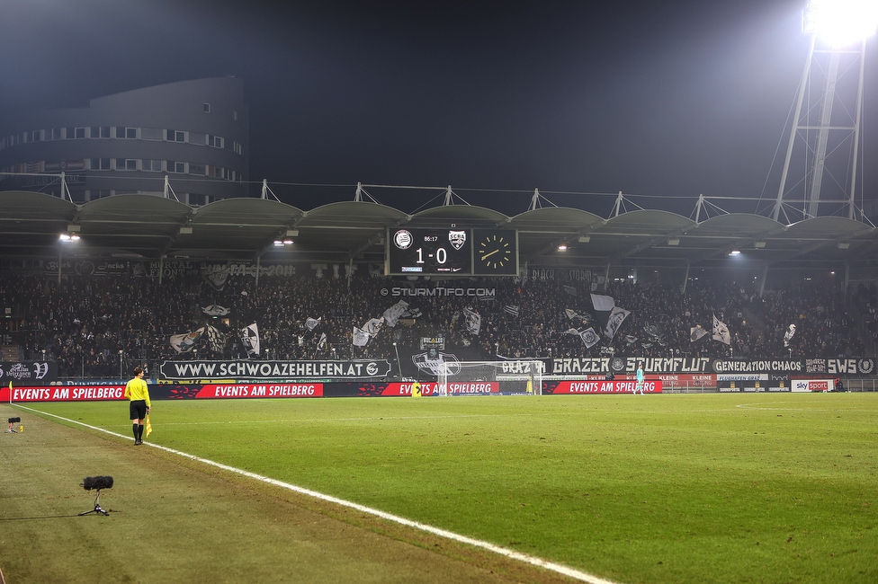 Sturm Graz - Altach
Oesterreichische Fussball Bundesliga, 17. Runde, SK Sturm Graz - SC Rheindorf Altach, Stadion Liebenau Graz, 10.12.2023. 

Foto zeigt Fans von Sturm
Schlüsselwörter: schals