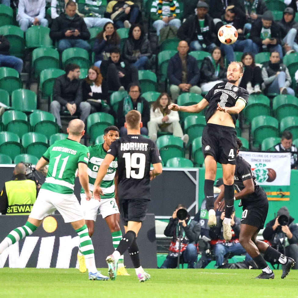 Sporting Lissabon - Sturm Graz
UEFA Europa League Gruppenphase 6. Spieltag, Sporting Lissabon - SK Sturm Graz, Estadio Jose Alvalade XXI Lissabon, 14.12.2023. 

Foto zeigt Jon Gorenc-Stankovic (Sturm)
