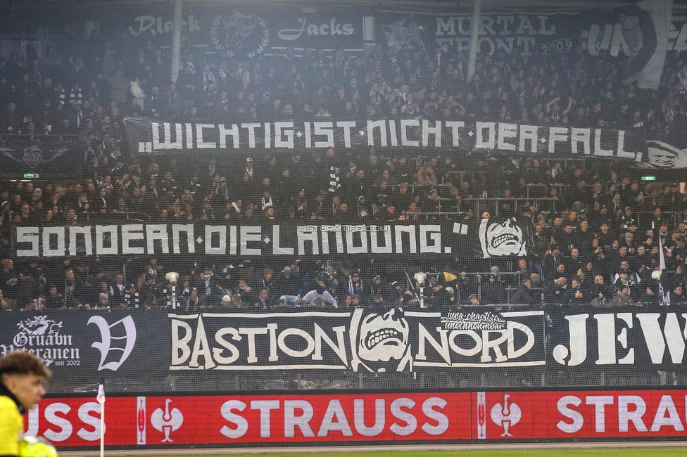 Sturm Graz - Austria Wien
OEFB Cup, 4. Runde, SK Sturm Graz - FK Austria Wien, Stadion Liebenau Graz, 02.02.2024. 

Foto zeigt Fans von Sturm
