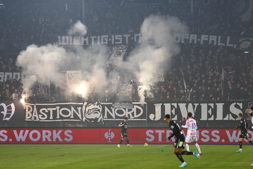 Sturm Graz - Austria Wien
OEFB Cup, 4. Runde, SK Sturm Graz - FK Austria Wien, Stadion Liebenau Graz, 02.02.2024. 

Foto zeigt Fans von Sturm
