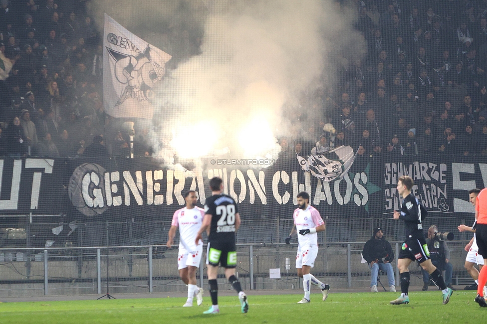 Sturm Graz - Austria Wien
OEFB Cup, 4. Runde, SK Sturm Graz - FK Austria Wien, Stadion Liebenau Graz, 02.02.2024. 

Foto zeigt Fans von Sturm
