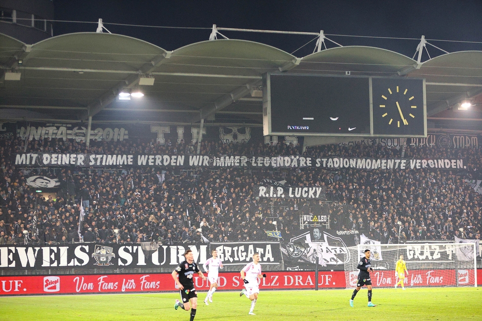 Sturm Graz - Austria Wien
OEFB Cup, 4. Runde, SK Sturm Graz - FK Austria Wien, Stadion Liebenau Graz, 02.02.2024. 

Foto zeigt Fans von Sturm
