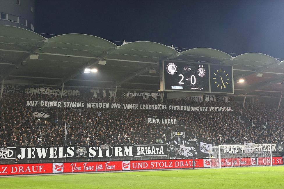 Sturm Graz - Austria Wien
OEFB Cup, 4. Runde, SK Sturm Graz - FK Austria Wien, Stadion Liebenau Graz, 02.02.2024. 

Foto zeigt Fans von Sturm
