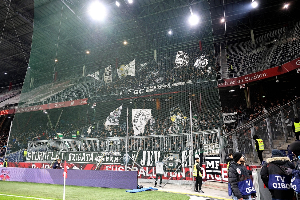 RB Salzburg - Sturm Graz
Oesterreichische Fussball Bundesliga, 18. Runde, FC RB Salzburg - SK Sturm Graz, Stadion Wals-Siezenheim, 09.02.2024. 

Foto zeigt Fans von Sturm
